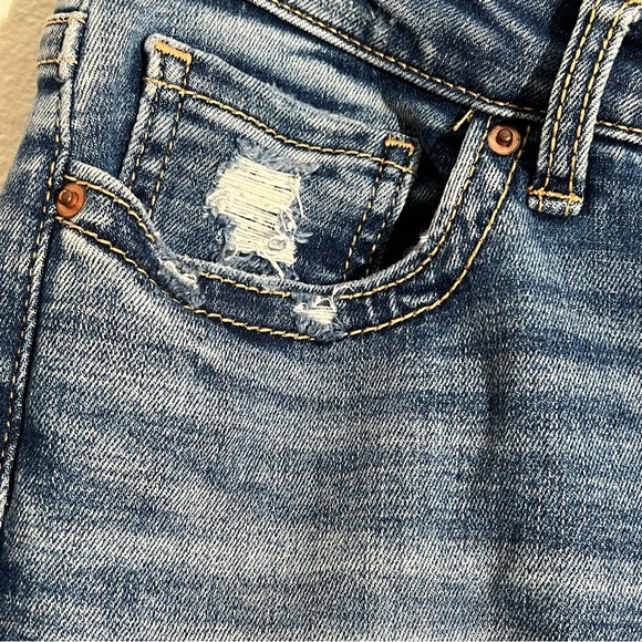 Buckle BKE Stella Slim Fit Mid-Rise Bootcut Distressed Blue Denim Jeans Size 26 - Picture 5 of 13